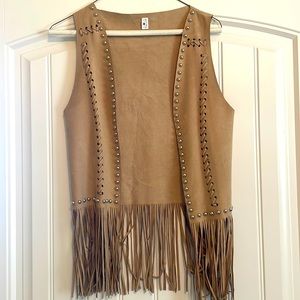 Small suede fringe vest